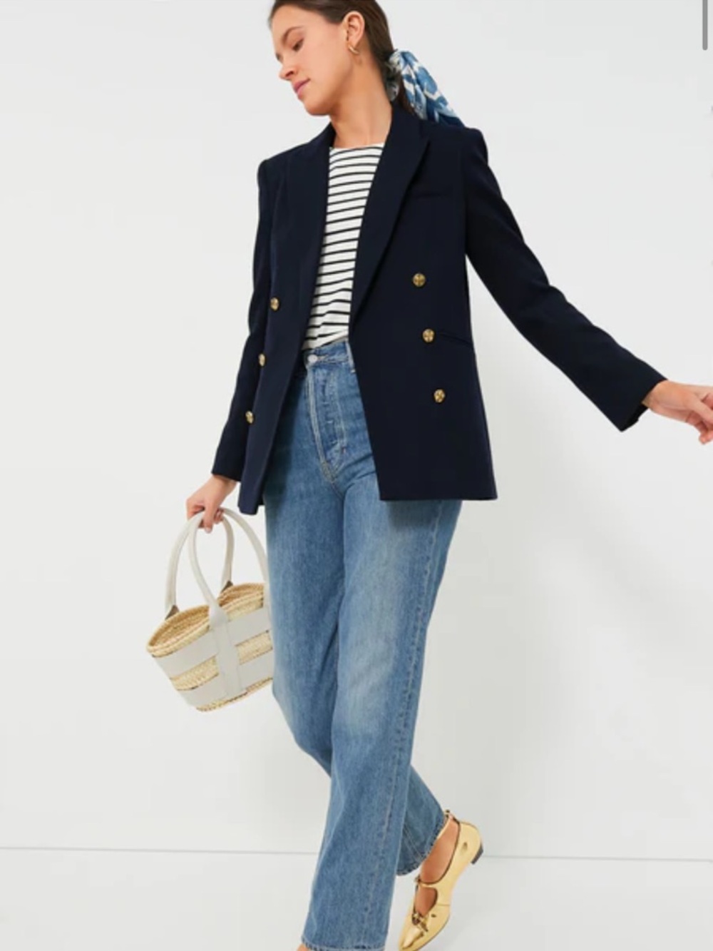 Tuckernuck Navy Diana Blazer. - Picture 7 of 8